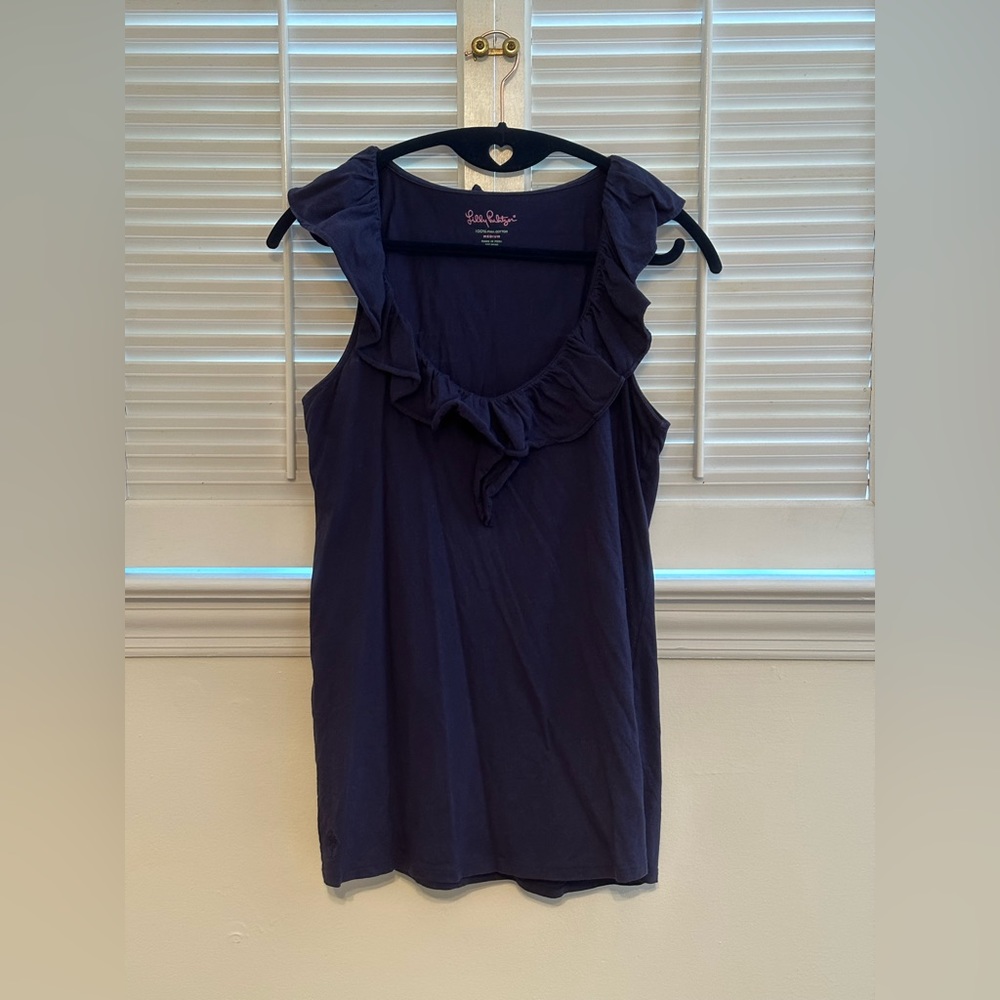 Lilly Pulitzer Nadel Top, Navy. Size Medium.